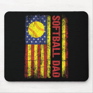 Softll Dad American Us Flag Shirt Papa Father's Da Mouse Mat