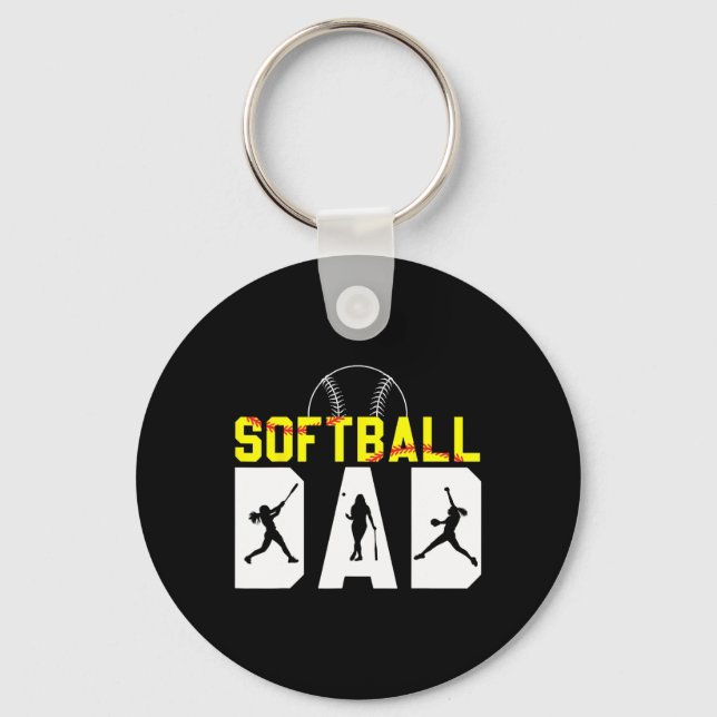 Softll Dad Father&#; s Day American Softll Player  Key Ring (Front)