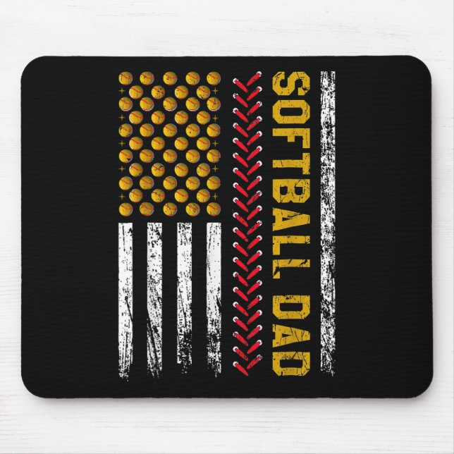 Softll Dad Father's Day American Flag Dad Softll L Mouse Mat (Front)
