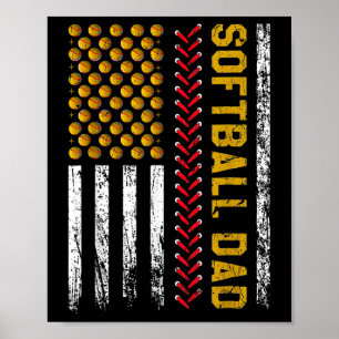Softll Dad Father's Day American Flag Dad Softll L Poster