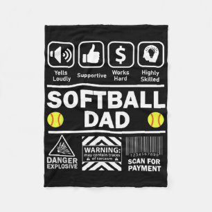Softll Dad Funny Contents Of Sports Father Fleece Blanket