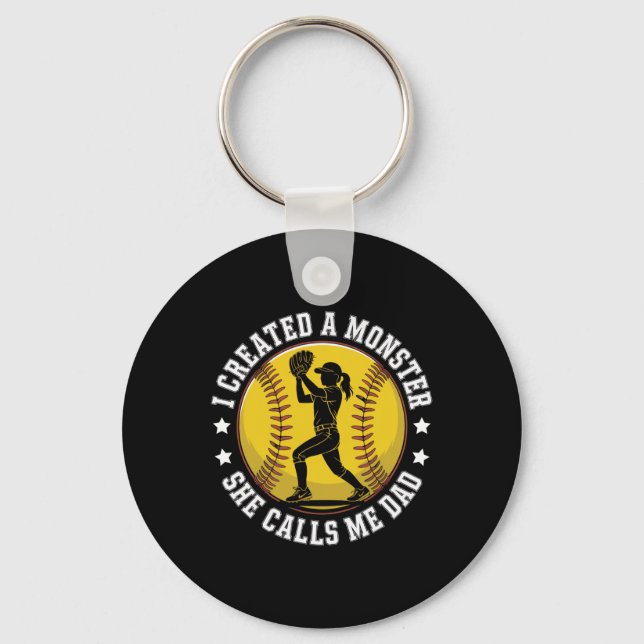 Softll Dad Funny Monster Proud Parent For Player G Key Ring (Front)