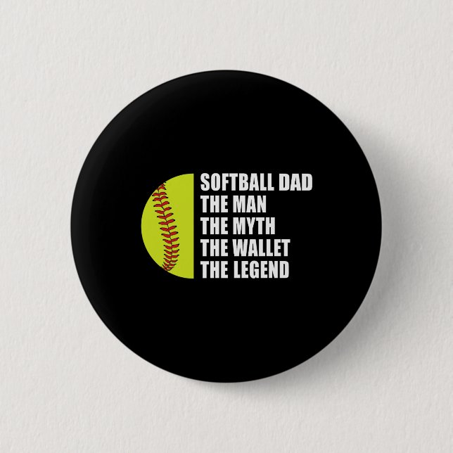 Softll Dad Man Myths Wallet Softll Fathers Day  6 Cm Round Badge (Front)