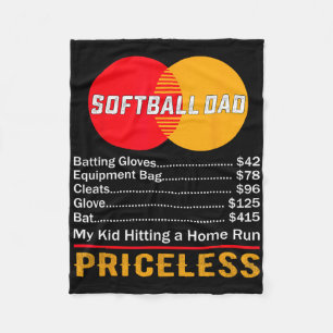 Softll Dad My Kid Hitting A Home Run Priceless Fleece Blanket