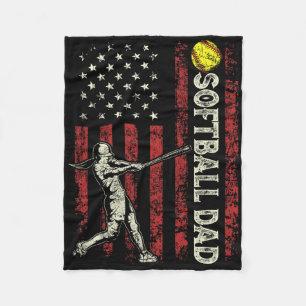 Softll Dad Us Flag Gifts For Dad Men Patriotic Fat Fleece Blanket