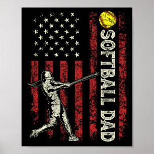 Softll Dad Us Flag Gifts For Dad Men Patriotic Fat Poster