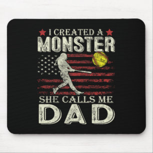 Softll Dad Us Flag I Created A Monster She Calls M Mouse Mat