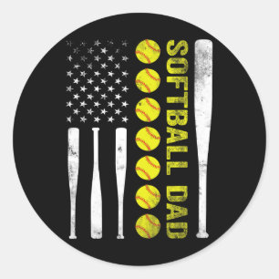 Softll Dad Usa American Flag Father's Day Men _1  Classic Round Sticker