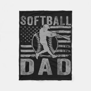 Softll Dad Usa American Flag Father's Day Men Fleece Blanket