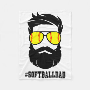 Softll Dad With Beard And Cool Sungles Fleece Blanket
