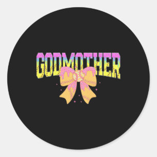 Softll Godmother Ice Cream Drip Game Day Family Ma Classic Round Sticker