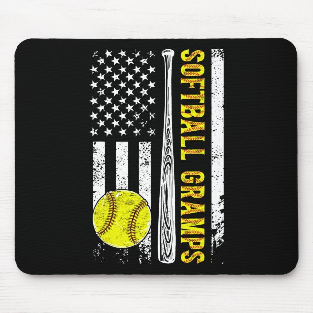 Softll Gramps Of A Softll Player Gramps Us Flag  Mouse Mat (Front)
