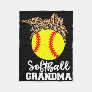 Softll Grandma Funny Leopard Grandma Fleece Blanket