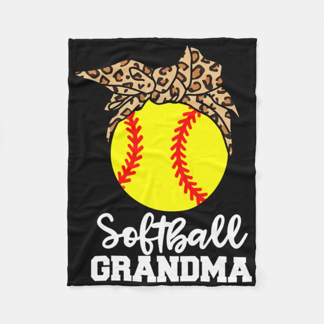 Softll Grandma Funny Leopard Grandma  Fleece Blanket (Front)