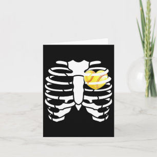 Softll Heart Inside Ribs Skeleton Halloween Costum Card