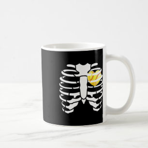Softll Heart Inside Ribs Skeleton Halloween Costum Coffee Mug