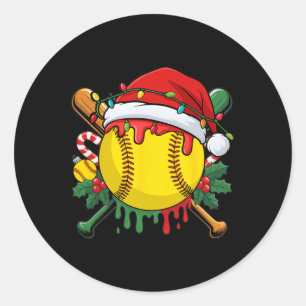 Softll Ll Santa Hat Christmas Softll Drip Xmas Lig Classic Round Sticker
