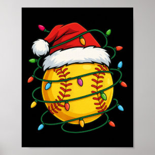 Softll Ll Santa Hat Christmas Xmas Lights Men Boys Poster