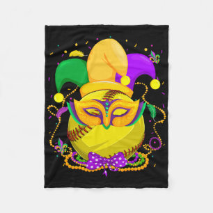Softll Ll With Jester Hat Mardi Gras Fat Tuesday P Fleece Blanket