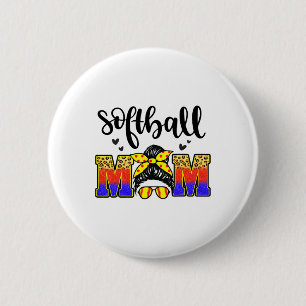 Softll Love Softll Life Mom High School Softll Pla 6 Cm Round Badge