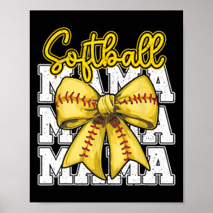 Softll Mama Coquette Bow Sport Mum Mothers Day Poster
