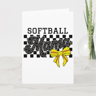 Softll Mama Mum Game Day Retro Chequered Coquette Card