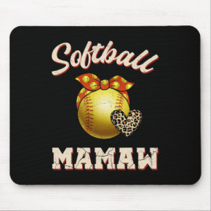 Softll Mamaw Leopard Heart Fans Mother's Day Gift Mouse Mat