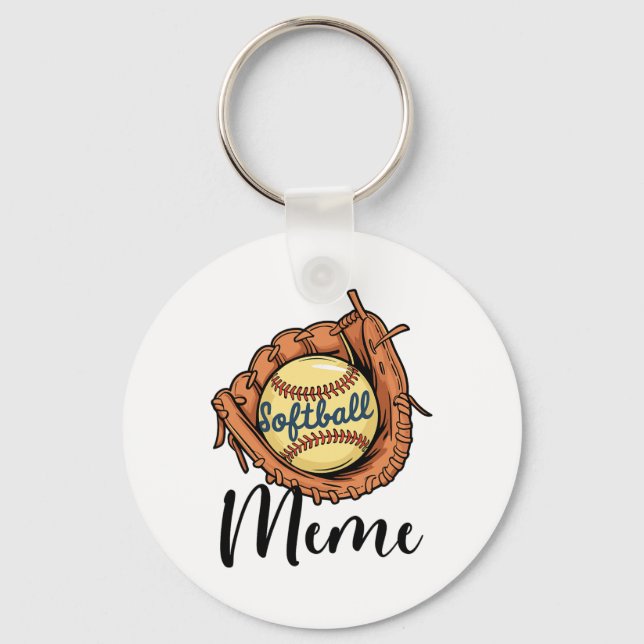 Softll Meme Funny Softll Player Sports  Key Ring (Front)