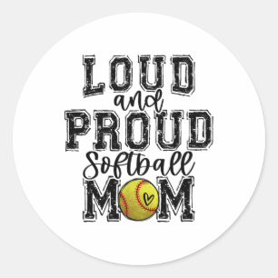 Softll Mum Loud Proud Softll Mama University Colle Classic Round Sticker