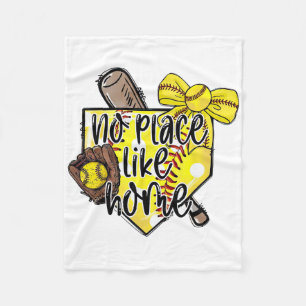 Softll No Place Like Home Funny Sports Mum Retro Fleece Blanket