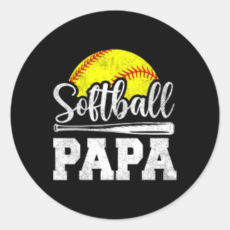 Softll Papa Softll Player Game Day Father&# s Day Classic Round Sticker