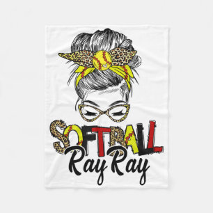 Softll Rayray Life With Leopard Messy Bun Mother's Fleece Blanket