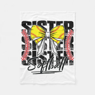 Softll Sister Coquette Bow Sports Game Day Softll Fleece Blanket