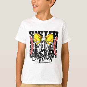 Softll Sister Coquette Bow Sports Game Day Softll T-Shirt
