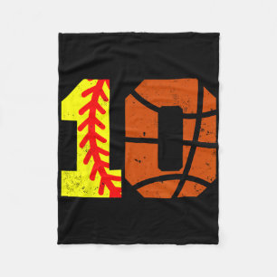 Softll Sketll Number 10 Jersey Funny 10th Birthday Fleece Blanket