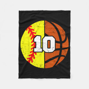 Softll Sketll Number 10 Jersey Funny 10th Birthday Fleece Blanket