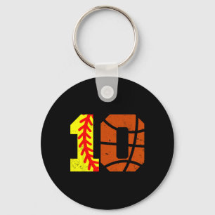 Softll Sketll Number 10 Jersey Funny 10th Birthday Key Ring