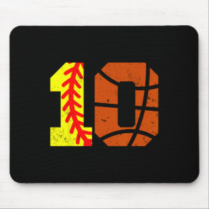 Softll Sketll Number 10 Jersey Funny 10th Birthday Mouse Mat