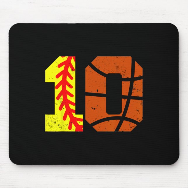 Softll Sketll Number 10 Jersey Funny 10th Birthday Mouse Mat (Front)