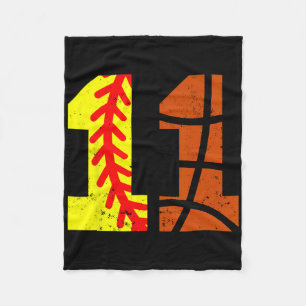 Softll Sketll Number 11 Jersey Funny 11th Birthday Fleece Blanket
