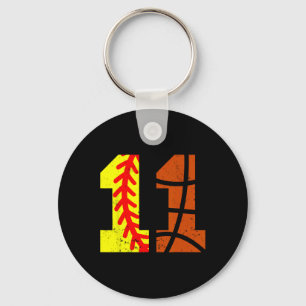 Softll Sketll Number 11 Jersey Funny 11th Birthday Key Ring