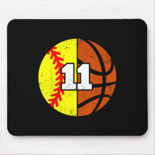 Softll Sketll Number 11 Jersey Funny 11th Birthday Mouse Mat
