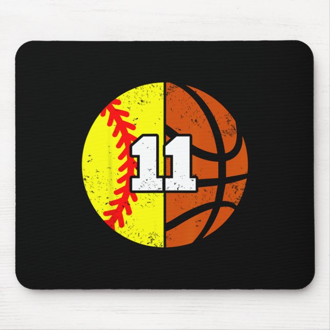 Softll Sketll Number 11 Jersey Funny 11th Birthday Mouse Mat (Front)