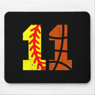 Softll Sketll Number 11 Jersey Funny 11th Birthday Mouse Mat