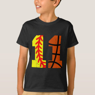 Softll Sketll Number 11 Jersey Funny 11th Birthday T-Shirt