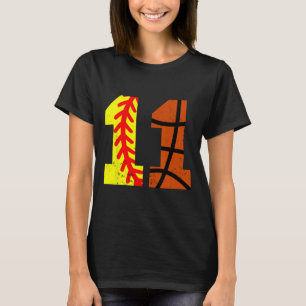 Softll Sketll Number 11 Jersey Funny 11th Birthday T-Shirt