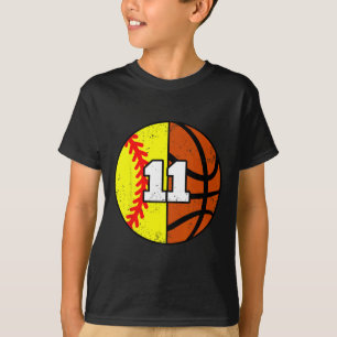 Softll Sketll Number 11 Jersey Funny 11th Birthday T-Shirt