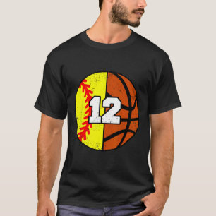 Softll Sketll Number 12 Jersey Funny 12th Birthday T-Shirt