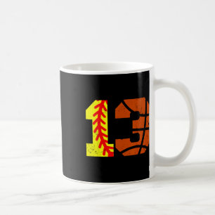 Softll Sketll Number 13 Jersey Funny 13th Birthday Coffee Mug