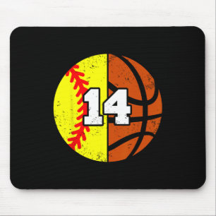 Softll Sketll Number 14 Jersey Funny 14th Birthday Mouse Mat